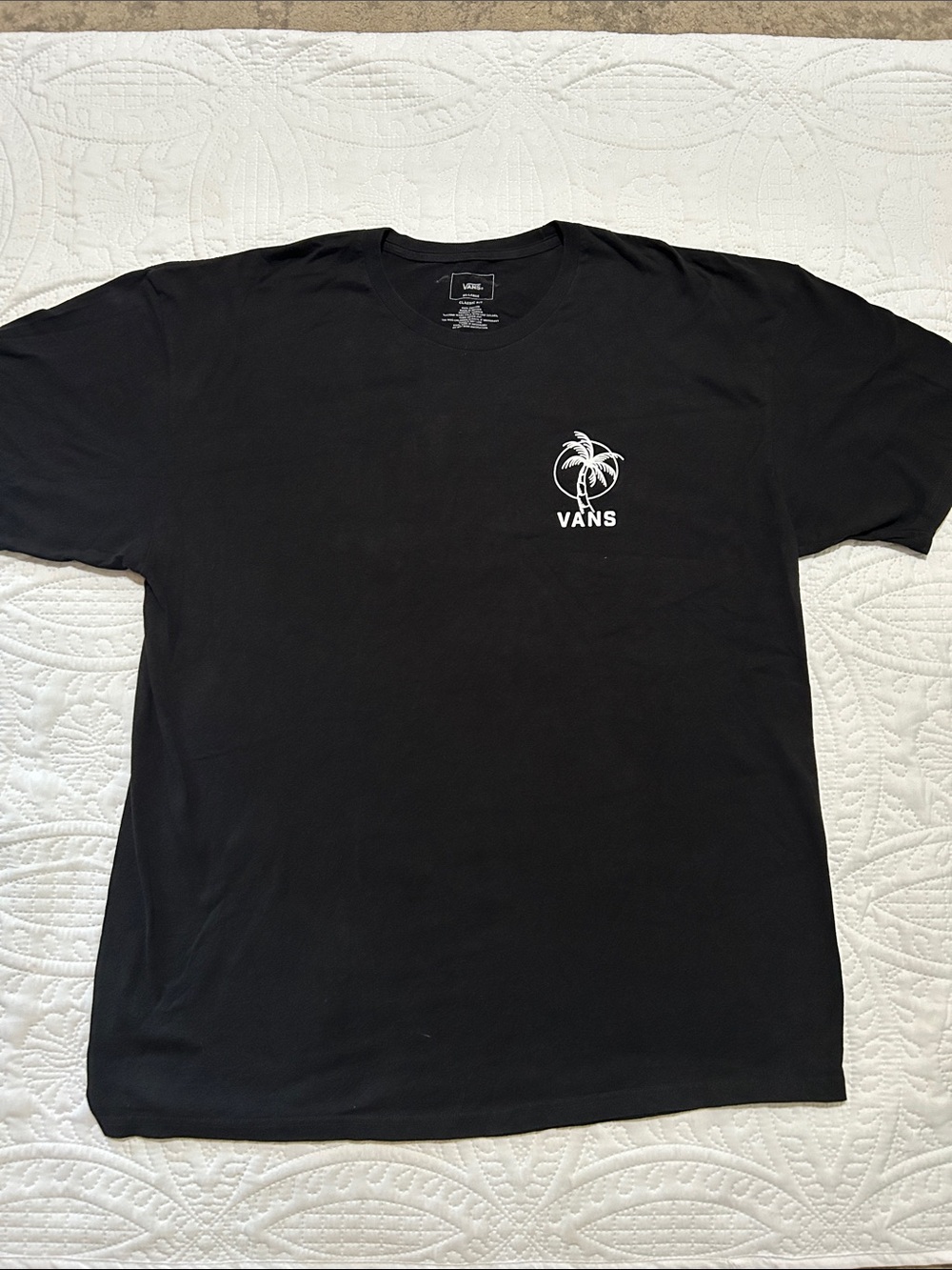 Vans Black Short Sleeve Tee with White Palm Logo Sz: xxl - Classic Fit